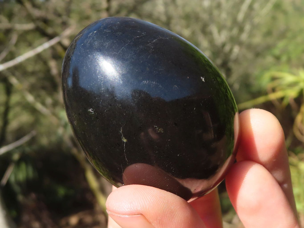 Polished Schorl Black Tourmaline Eggs  x 6 From Madagascar - Toprock Gemstones and Minerals 