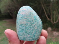 Polished Shimmery Blue Amazonite Standing Free Forms x 9 From Zimbabwe - TopRock