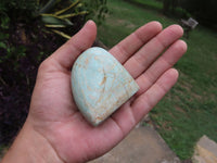 Polished Shimmery Blue Amazonite Standing Free Forms x 9 From Zimbabwe - TopRock
