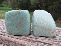 Polished Shimmery Blue Amazonite Standing Free Forms x 9 From Zimbabwe - TopRock