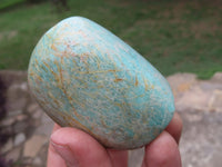 Polished Shimmery Blue Amazonite Standing Free Forms x 9 From Zimbabwe - TopRock