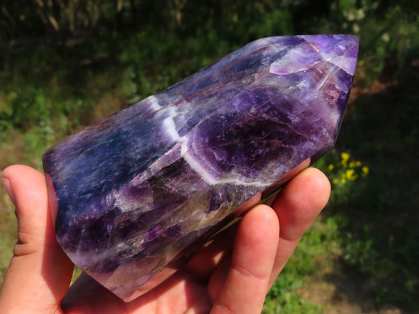 Polished Chevron Amethyst Crystals x 2 From Zambia - TopRock