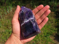 Polished Chevron Amethyst Crystals x 2 From Zambia - TopRock
