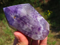 Polished Chevron Amethyst Crystals x 2 From Zambia - TopRock