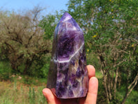 Polished Chevron Amethyst Crystals x 2 From Zambia - TopRock
