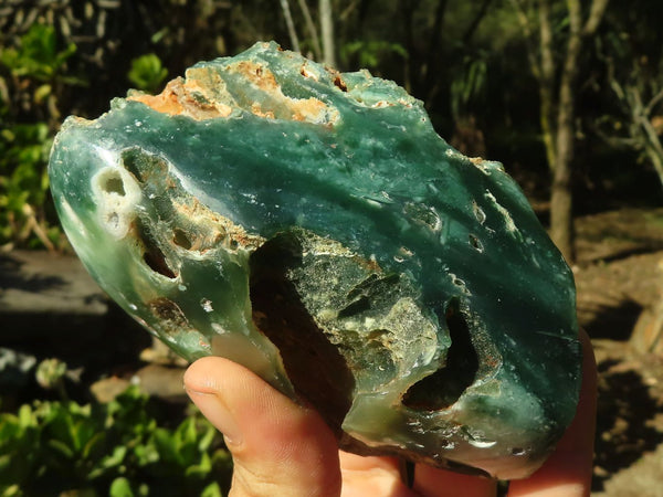 Polished One Side Polished Mtorolite / Emerald Chrysoprase Plates x 2 From Zimbabwe