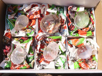Polished  Bright Rock Crystal Gemstone Eggs  x 6 From Madagascar - Toprock Gemstones and Minerals 