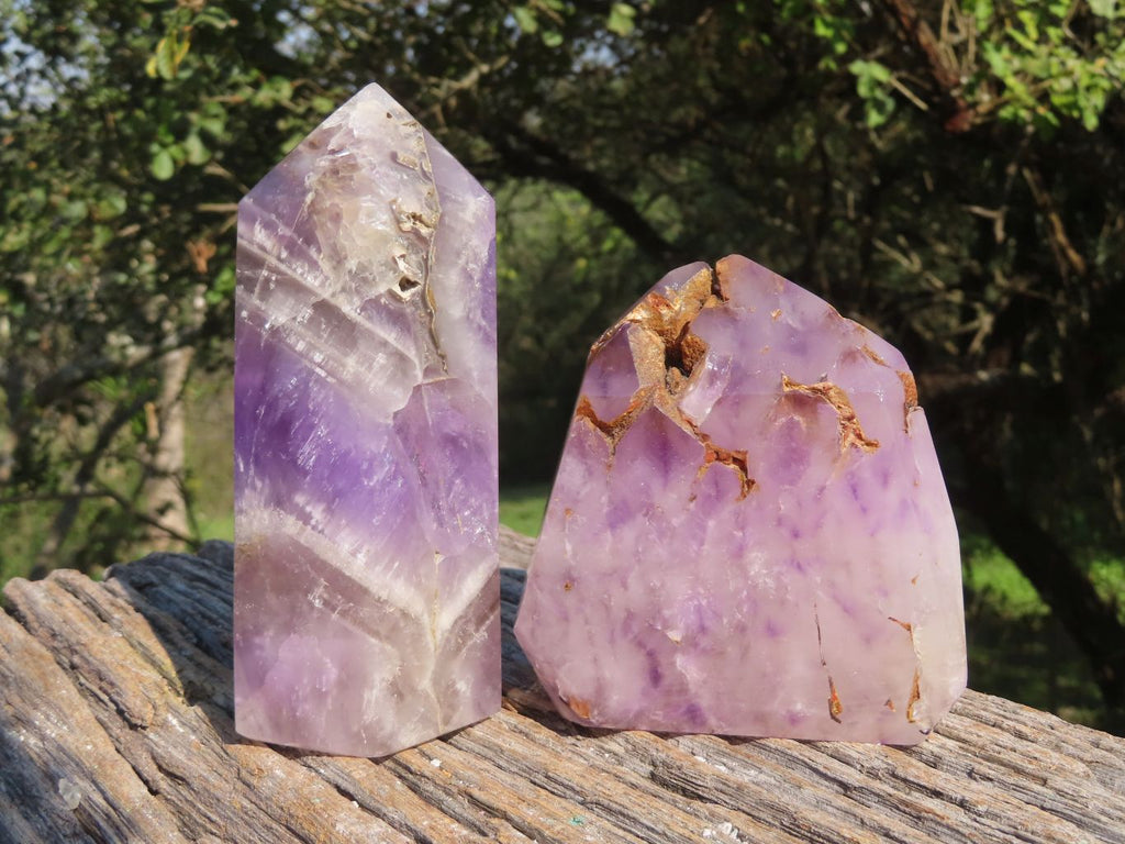 Polished Dream Amethyst Quartz Crystals With Natural Features x 2 From Madagascar - TopRock