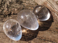 Polished  Bright Rock Crystal Gemstone Eggs  x 6 From Madagascar - Toprock Gemstones and Minerals 