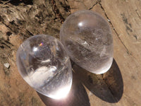 Polished  Bright Rock Crystal Gemstone Eggs  x 6 From Madagascar - Toprock Gemstones and Minerals 