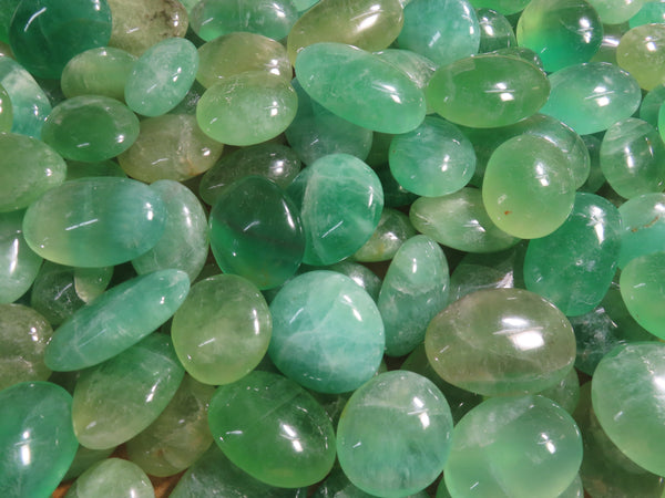 Polished Emerald Fluorite Gallets (Palm Stones) - sold per kg - From Madagascar - TopRock