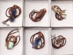Polished Mixed Copper Wire Wrapped Jewellery Pendants x 6 From Southern Africa - TopRock