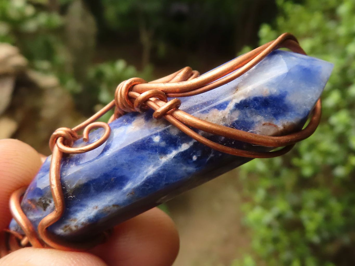 Polished Mixed Copper Wire Wrapped Jewellery Pendants x 6 From Southern Africa - TopRock