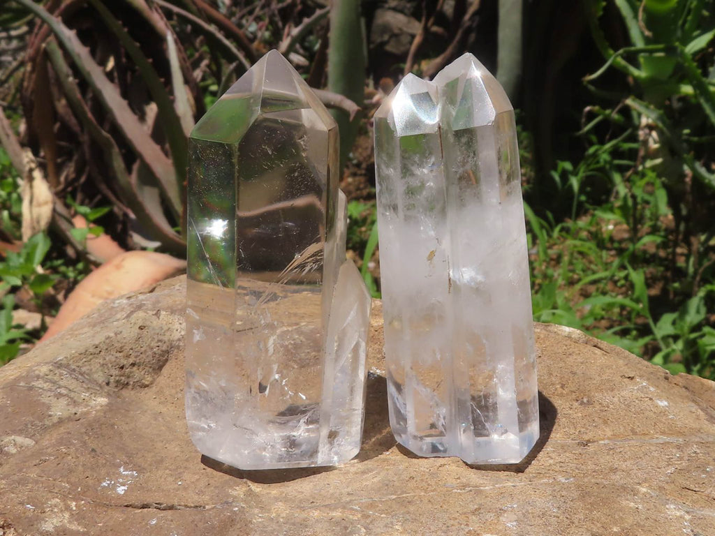 Polished Semi Optic Clear Quartz Crystals  x 6 From Madagascar - TopRock