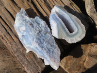 Natural Etched Blue Chalcedony Specimens  x 3 From Nsanje, Malawi - Toprock Gemstones and Minerals 