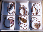 Polished Mixed Jewellery Free Forms With Copper Art Wire Pendants x 6 From Southern Africa - TopRock