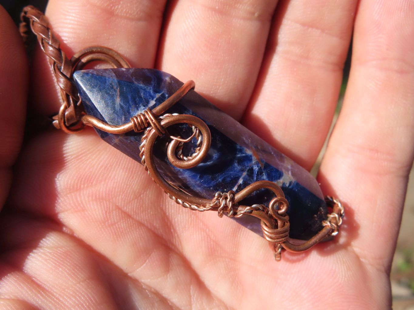 Polished Mixed Jewellery Free Forms With Copper Art Wire Pendants x 6 From Southern Africa - TopRock