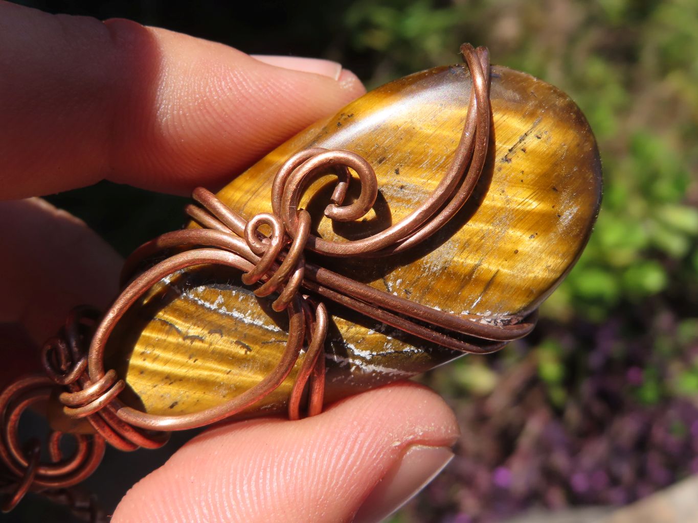 Polished Mixed Jewellery Free Forms With Copper Art Wire Pendants x 6 From Southern Africa - TopRock