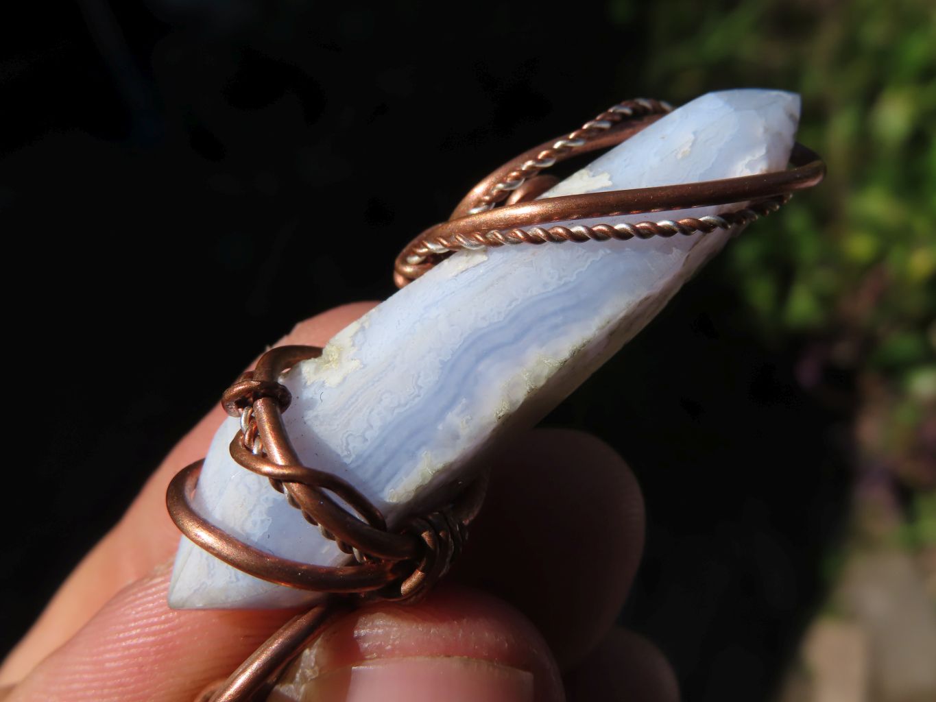 Polished Mixed Jewellery Free Forms With Copper Art Wire Pendants x 6 From Southern Africa - TopRock