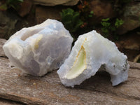 Natural Etched Blue Chalcedony Specimens  x 12 From Malawi - TopRock