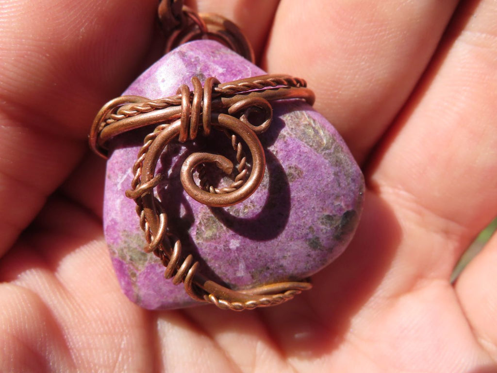 Polished Mixed Jewellery Free Forms With Copper Art Wire Pendants x 6 From Southern Africa - TopRock