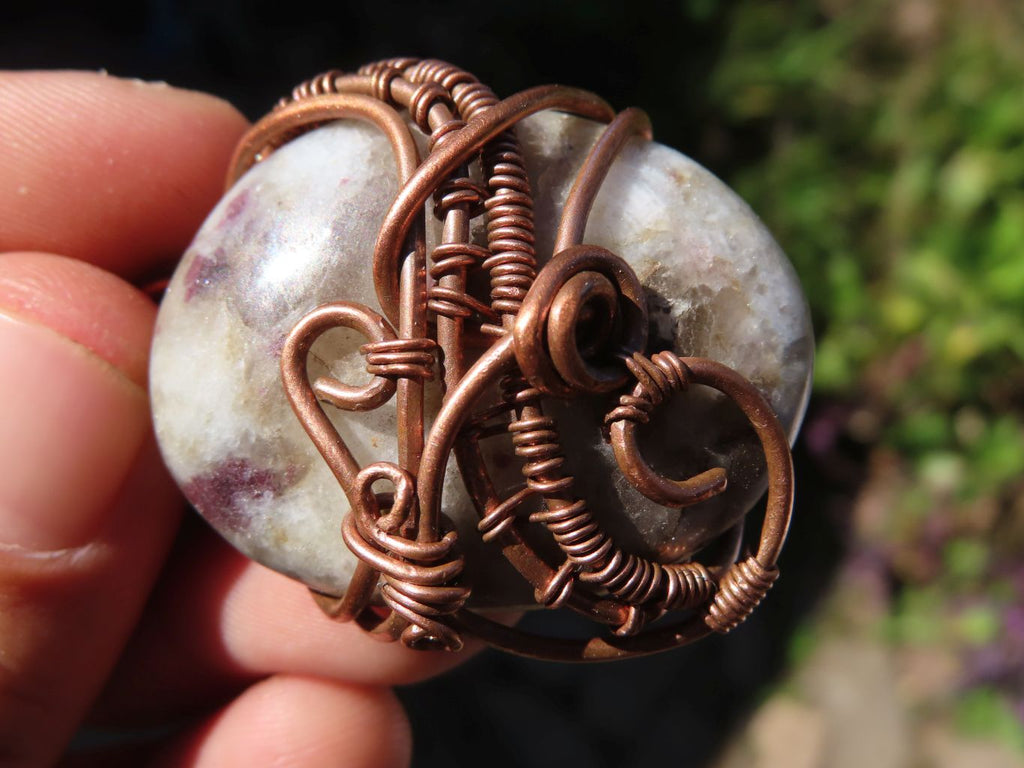 Polished Mixed Jewellery Free Forms With Copper Art Wire Pendants x 6 From Southern Africa - TopRock