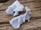 Natural Etched Blue Chalcedony Specimens  x 12 From Malawi - TopRock