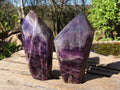 Polished Dark Purple Chevron Amethyst Points  x 6 From Zambia - Toprock Gemstones and Minerals 