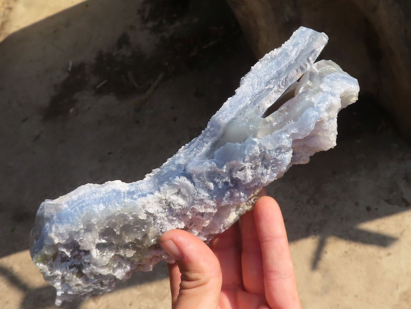 Natural Etched Blue Chalcedony Specimens  x 3 From Nsanje, Malawi - Toprock Gemstones and Minerals 