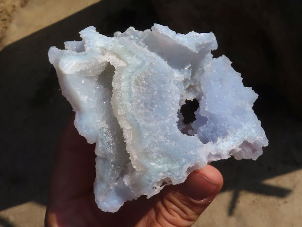 Natural Etched Blue Chalcedony Specimens  x 3 From Nsanje, Malawi - Toprock Gemstones and Minerals 