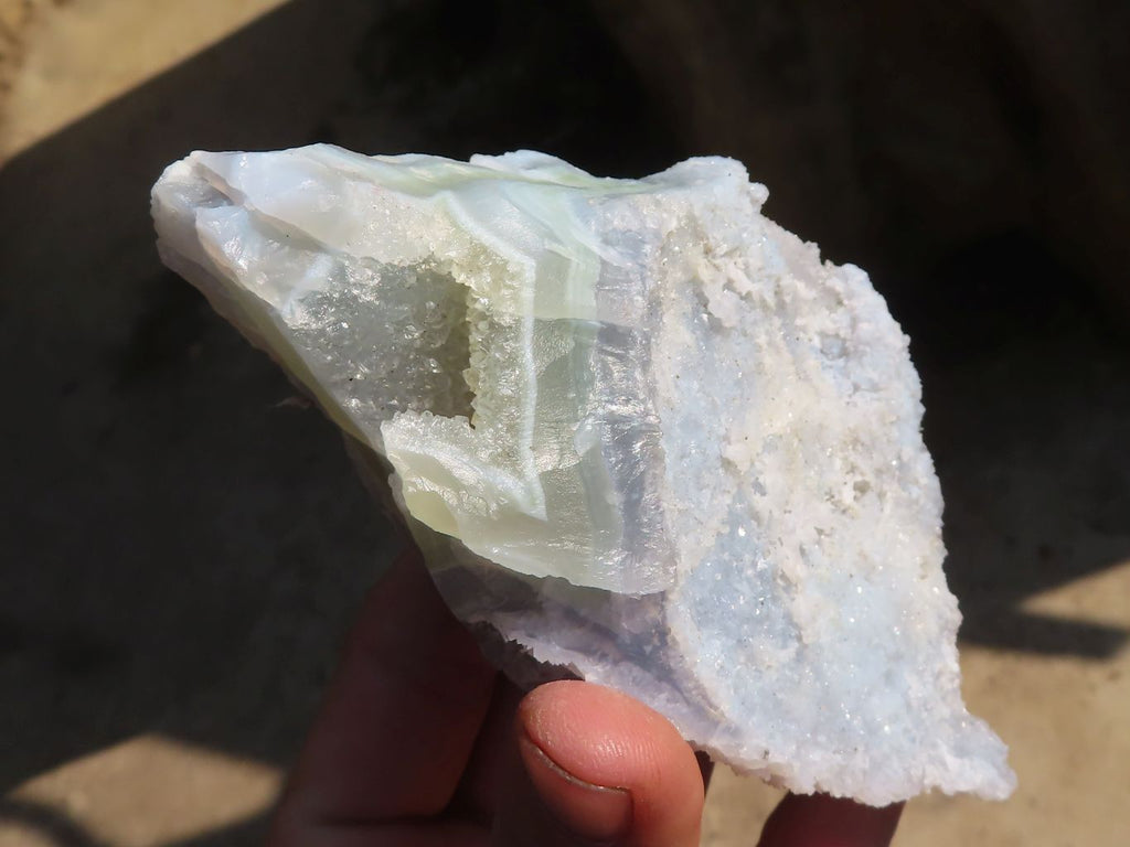 Natural Etched Blue Chalcedony Specimens  x 3 From Nsanje, Malawi - Toprock Gemstones and Minerals 