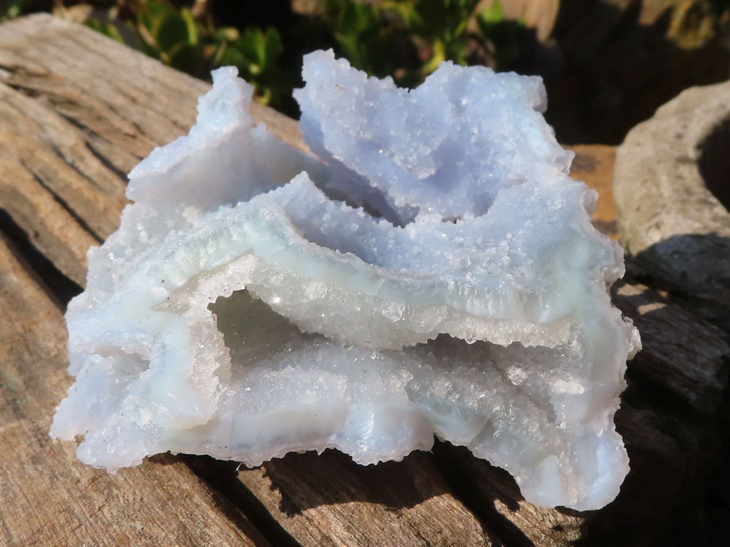 Natural Etched Blue Chalcedony Specimens  x 3 From Nsanje, Malawi - Toprock Gemstones and Minerals 