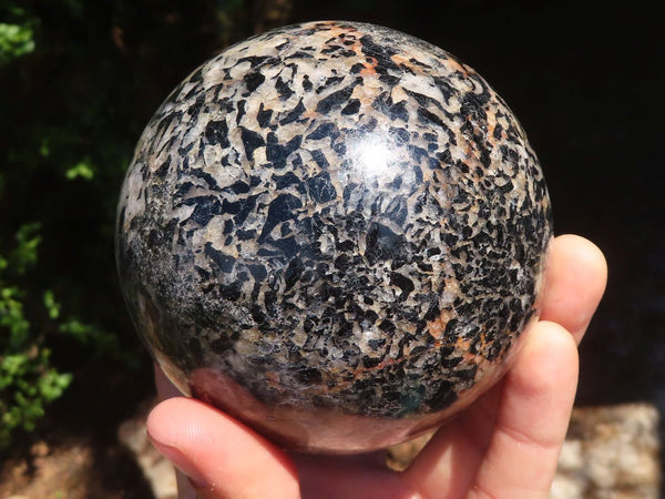 Polished Schorl Black Tourmaline Matrix Sphere x 1 From Namibia - TopRock