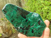 Polished Malachite Free Forms x 3 From Kolwezi, Congo - Toprock Gemstones and Minerals 