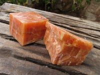 Natural New Sunset Orange Calcite Specimens  x 12 From Spitzkop, Namibia - Toprock Gemstones and Minerals 