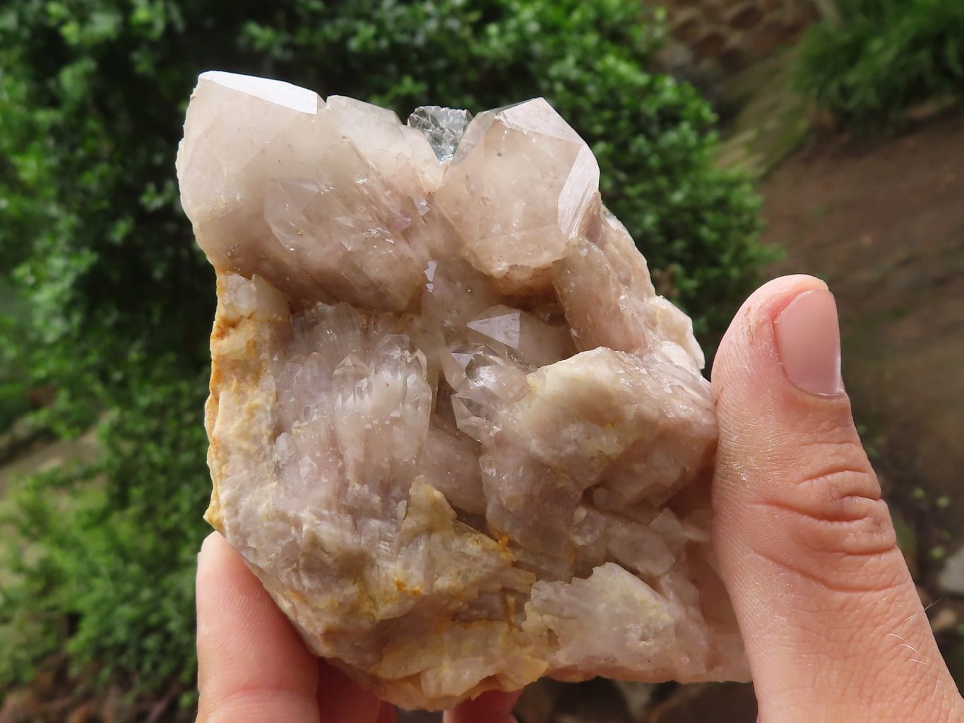 Natural White Phantom Smokey Quartz Clusters  x 4 From Luena, Congo - Toprock Gemstones and Minerals 