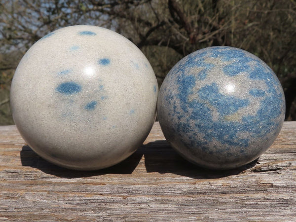 Polished Lovely Rare Blue Spotted Spinel Spheres  x 6 From Madagascar - TopRock