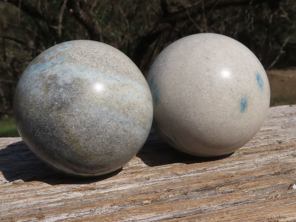 Polished Lovely Rare Blue Spotted Spinel Spheres  x 6 From Madagascar - TopRock