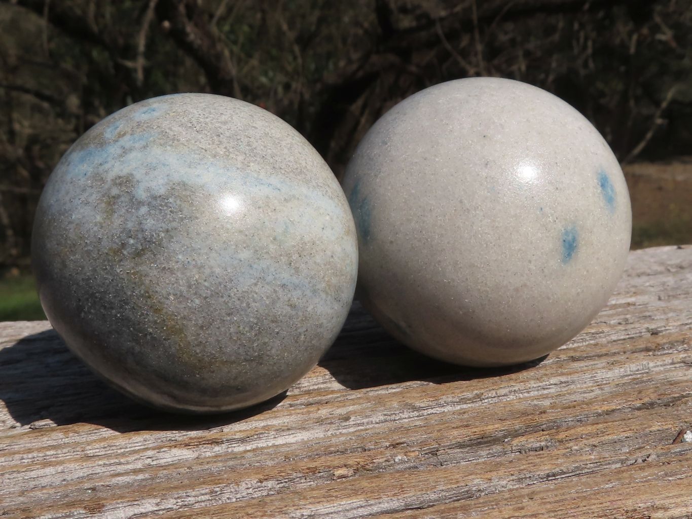 Polished Lovely Rare Blue Spotted Spinel Spheres  x 6 From Madagascar - TopRock