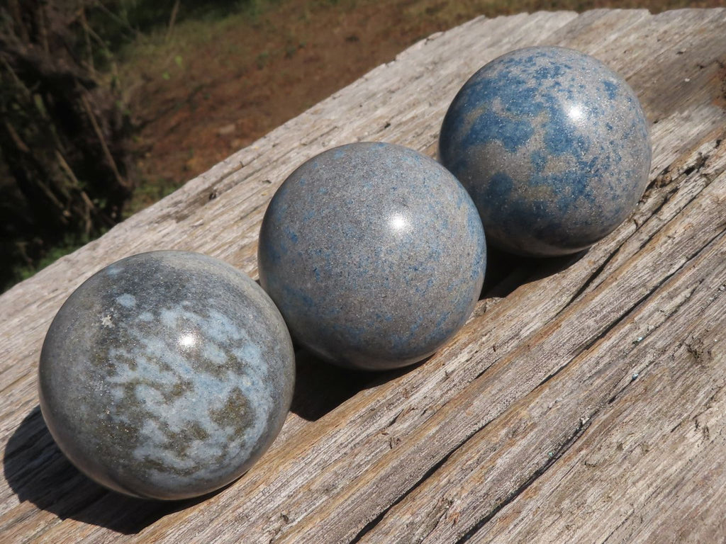Polished Lovely Rare Blue Spotted Spinel Spheres  x 6 From Madagascar - TopRock
