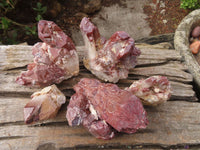 Natural Red Hematoid Quartz Specimens x 5 From Karoi, Zimbabwe - Toprock Gemstones and Minerals 