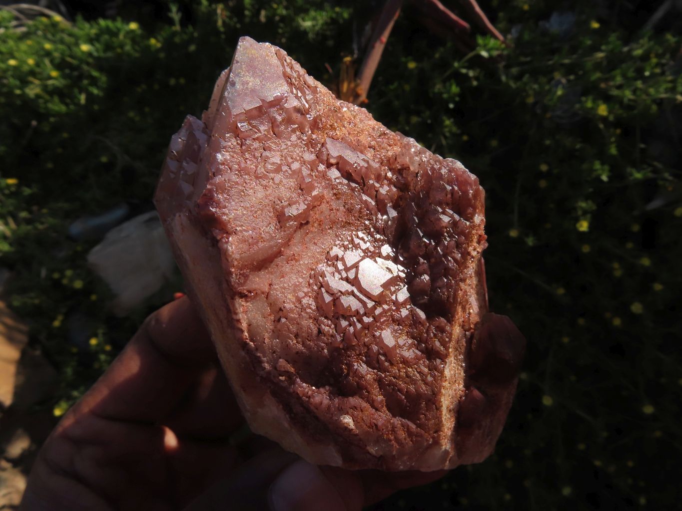 Natural Red Hematite Phantom Quartz Clusters Formation x 3 From Karoi, Zimbabwe - TopRock