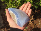 Polished Blue Lace Agate Standing Free Form x 1 From Nsanje, Malawi - Toprock Gemstones and Minerals 
