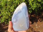 Polished Blue Lace Agate Standing Free Form x 1 From Nsanje, Malawi - Toprock Gemstones and Minerals 