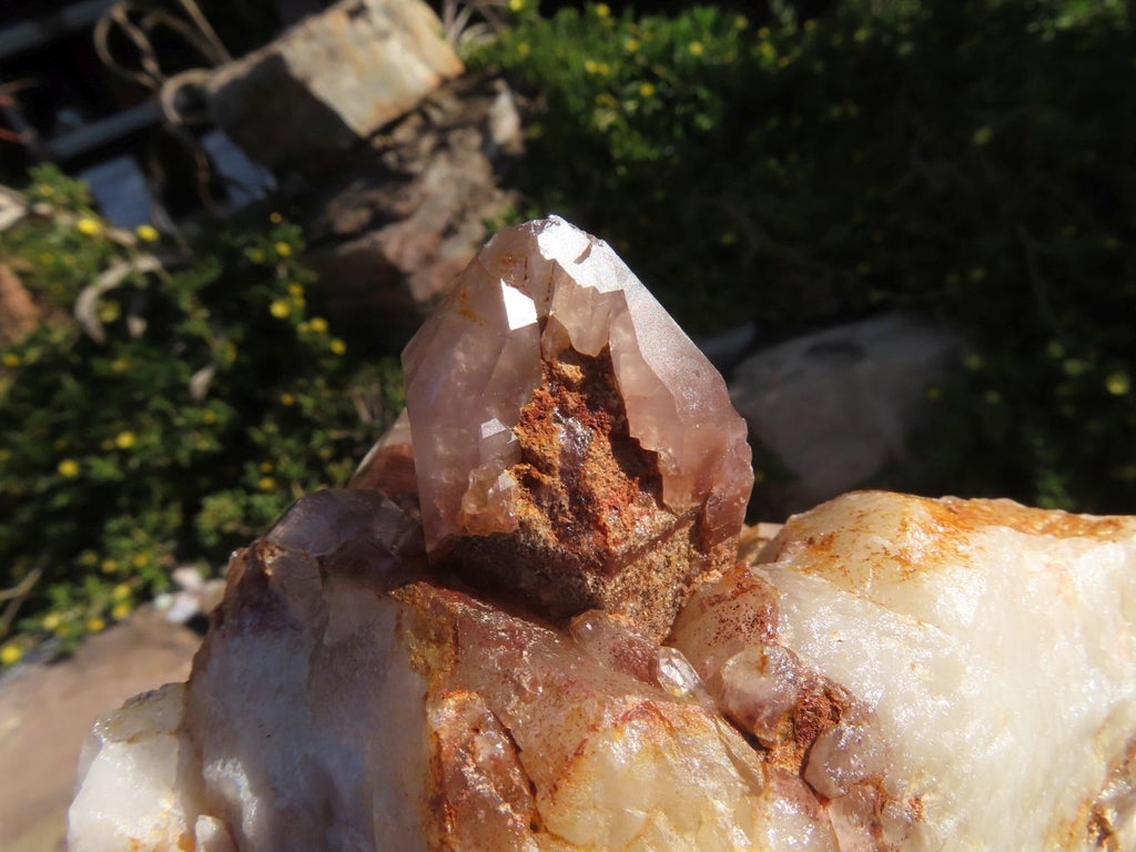 Natural Red Hematite Phantom Quartz Clusters Formation x 3 From Karoi, Zimbabwe - TopRock