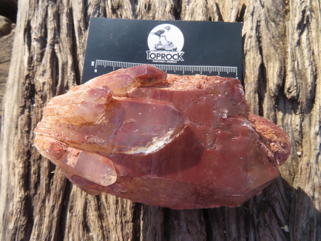 Natural Red Hematite Phantom Quartz Clusters Formation x 3 From Karoi, Zimbabwe - TopRock