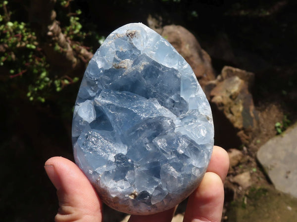 Polished Blue Celestite Egg Geodes  x 4 From Sakoany, Madagascar - TopRock