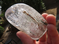 Polished Clear Quartz Galet / Palm Stones With Inclusions x 6 From Zimbabwe - Toprock Gemstones and Minerals 