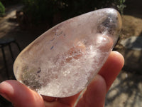Polished Clear Quartz Galet / Palm Stones With Inclusions x 6 From Zimbabwe - Toprock Gemstones and Minerals 