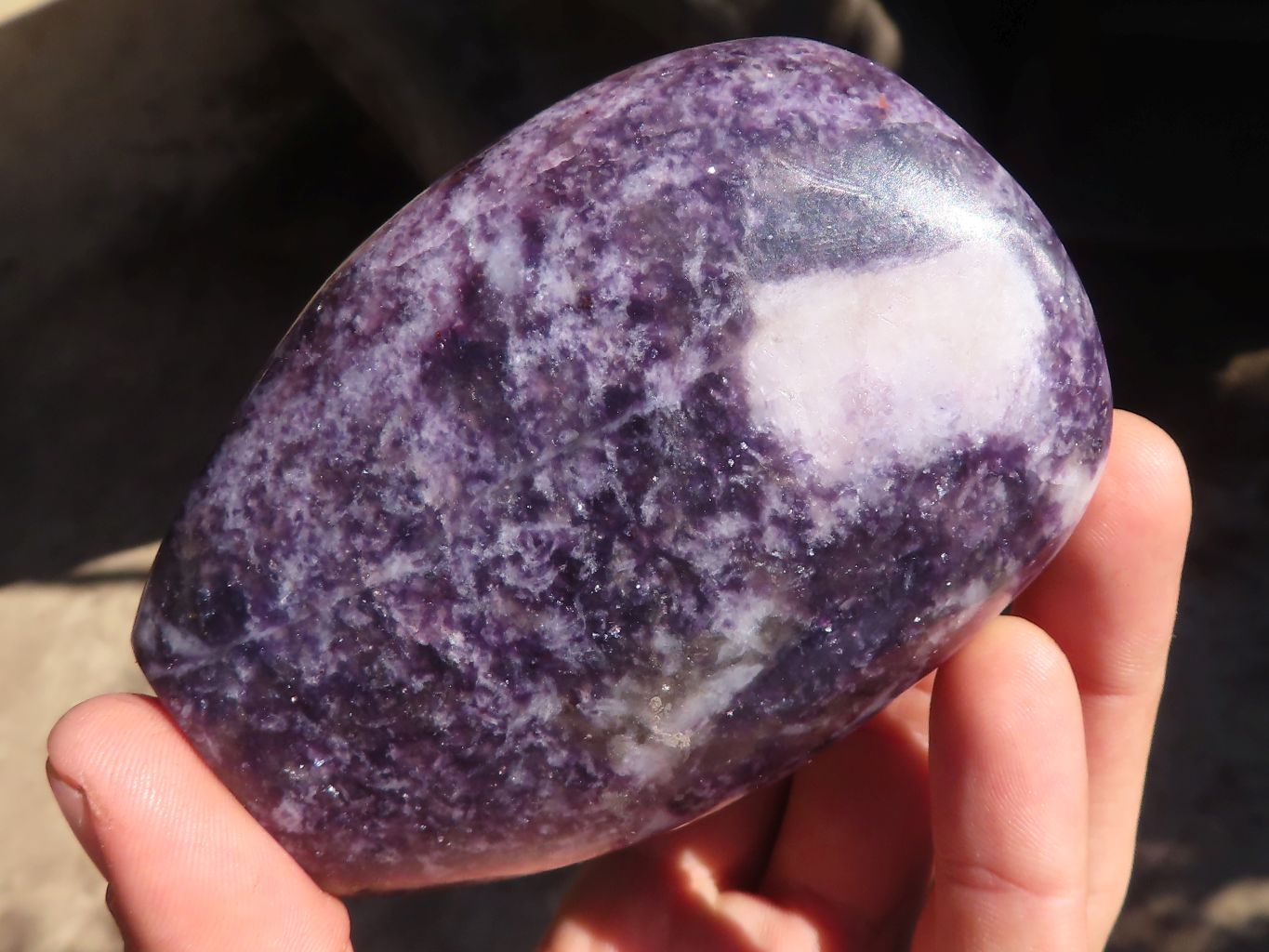 Polished Deep Purple Lepidolite Standing Free Forms  x 2 From Zimbabwe - Toprock Gemstones and Minerals 
